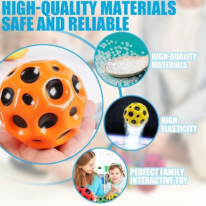 Moon Ball Pack of 2 HighBounce Outdoor Fun for All Ages | Durable, Lunar SurfaceInspired Balls for Active Play and Stress Relief (Asorted) - Image 5 thumbnail