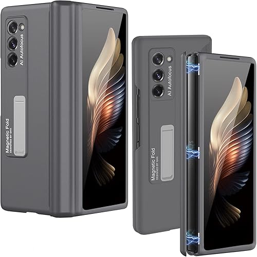 Miimall Compatible for Galaxy Z Fold 2 Case, Z Fold 2 Case Kickstand Hard PC Bumper Magnetic Hinge Protection Case for Samsung Galaxy Z Fold 2 (2020) (Grey)