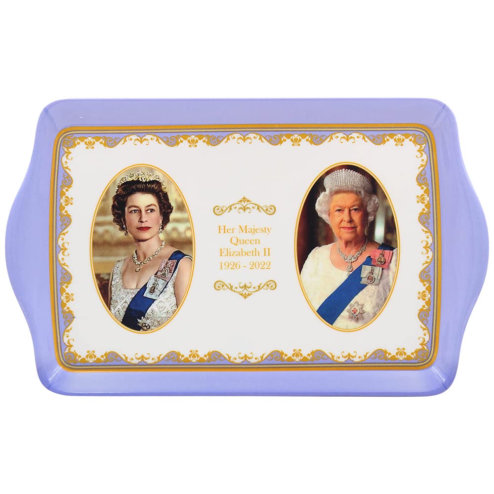 The Leonardo Collection Her Majesty Queen Elizabeth II Commemorative Large Tray L38cm Souvenir Memorabilia, White, LP18211