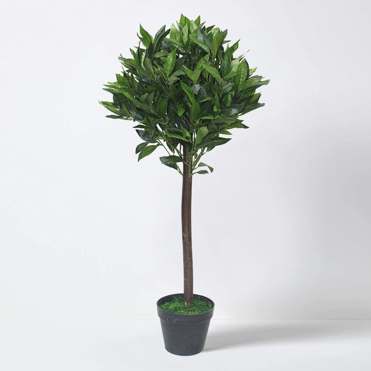 Tradala 3’ Lush Artificial Olive Double Topiary Tree 90cm / 3ft Tall with Real Wood Trunk - For Home Living Room Indoors
