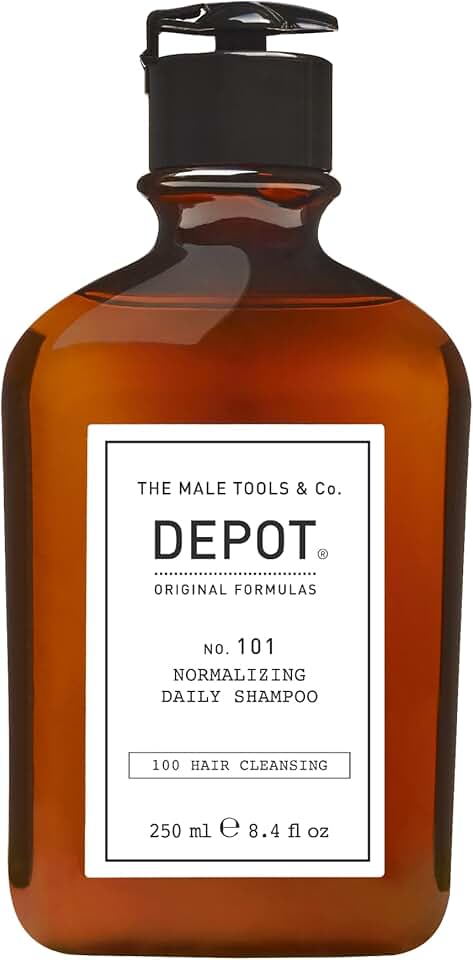 DEPOT No. 101 Normalizing Daily Shampoo - Gentle Men’s Cleanser | Sulfate-Free, Scalp Balancing with 14 Botanical Extracts, Sage & Panthenol | Professional Daily Shampoo for Oily Hair, 8.4 fl.oz