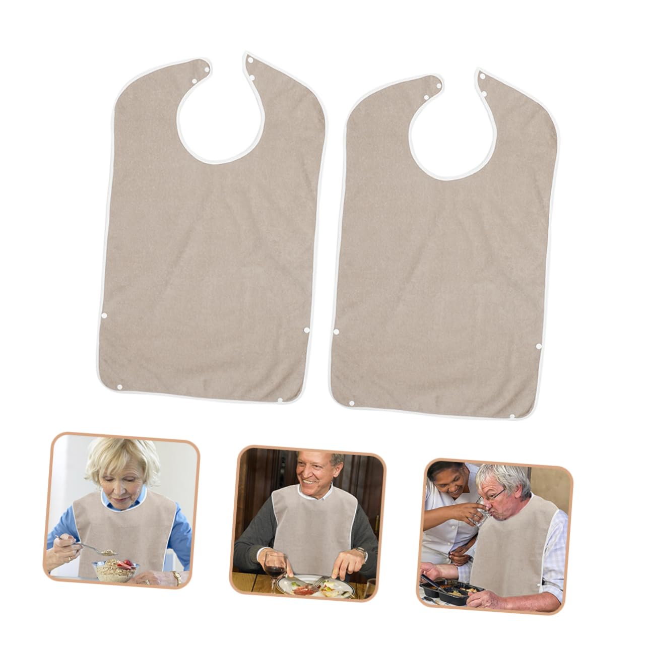 VALICLUD 2 Sätze Wasserdichtes Lätzchen Abdeckung Lätzchen Füttern Essen Led Mit Tücher Saugfähig Fütterung Baumwolle Fänger Für Sabbern Schutz Brown Bambusfaser 2 Stück * 2