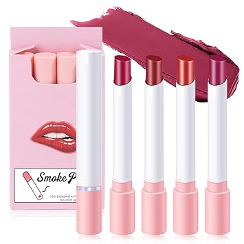 EONFAVE Lipstick Set Matt 4 Colours Lipstick Set Velvety Soft Finish Comfortable to Wear Even Application Lip Makeup Set for Everyday and Special Occasions (Set A)