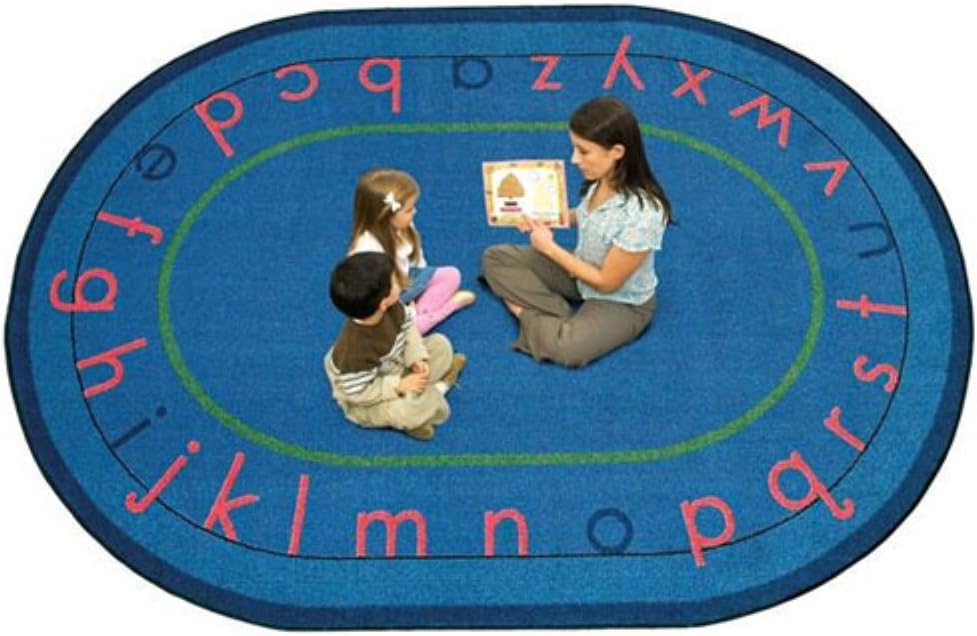 Joy Carpets Montessori Alphabet Rug, Multi, 5'4" x 7'8" Oval