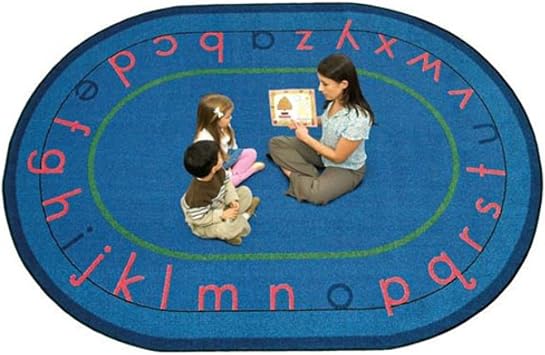 Joy Carpets Montessori Alphabet Rug, Multi, 54" x 78" Oval