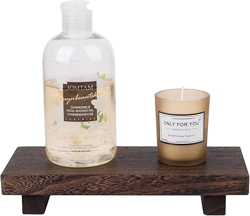 Miniatura 7 de Organizador pequeño para encimera de baño, bandejas decorativas de madera, soporte rectangular para cosméticos, cocina, fregadero, jabón, botella de