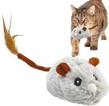 Cat Toy Mice, Electronic Squeaky Mice Toy, Usb Charging Pet Supplies, Rotatable Wheel Feature, Mechanized Screeching Animal Miniature, Fun for Indoor & Outdoor Play