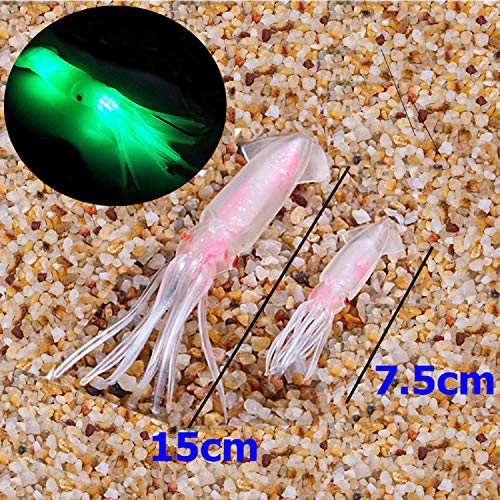 Daoud 20Pcs/Lot 7.5Cm Octopus Lures Glow In Dark Luminous Bulb Squid Skirts Soft Trolling Lures Bait Fishing Tackle Saltwater #TOP1
