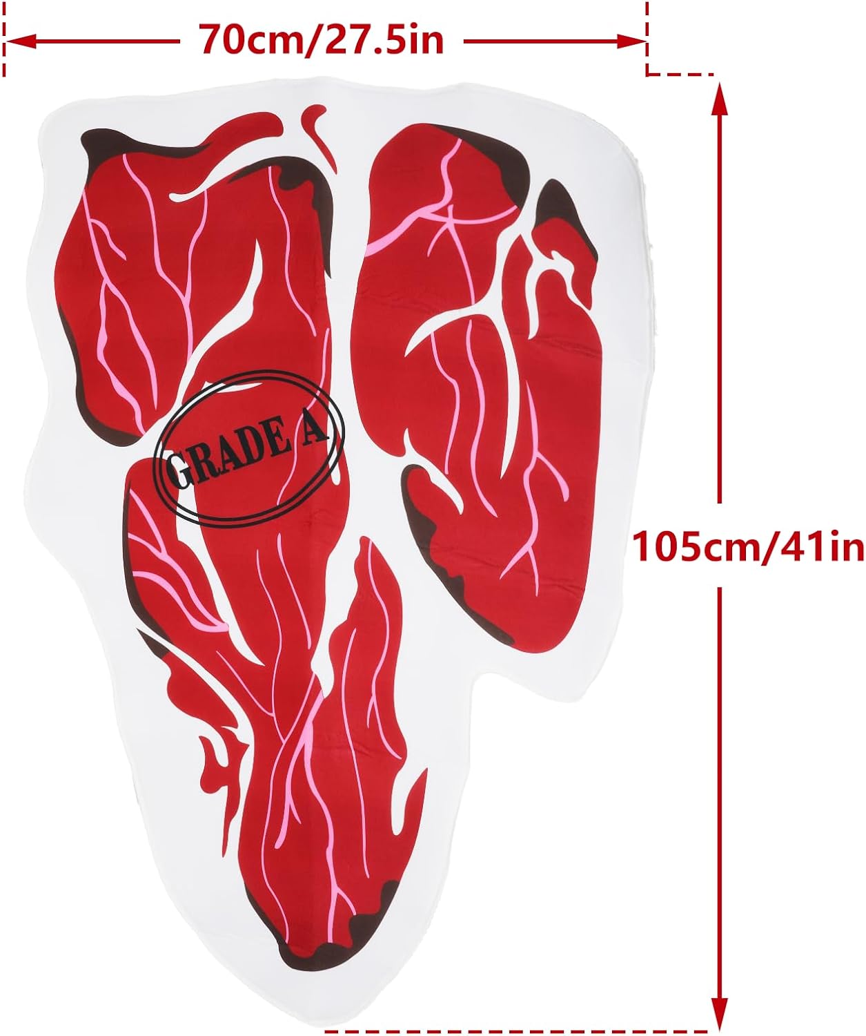 Funny Steak Costume for Adults Meat Print Food Cosplay Jumpsuit for Halloween Carnival Party Couple Dress Up Outfit - Image 6