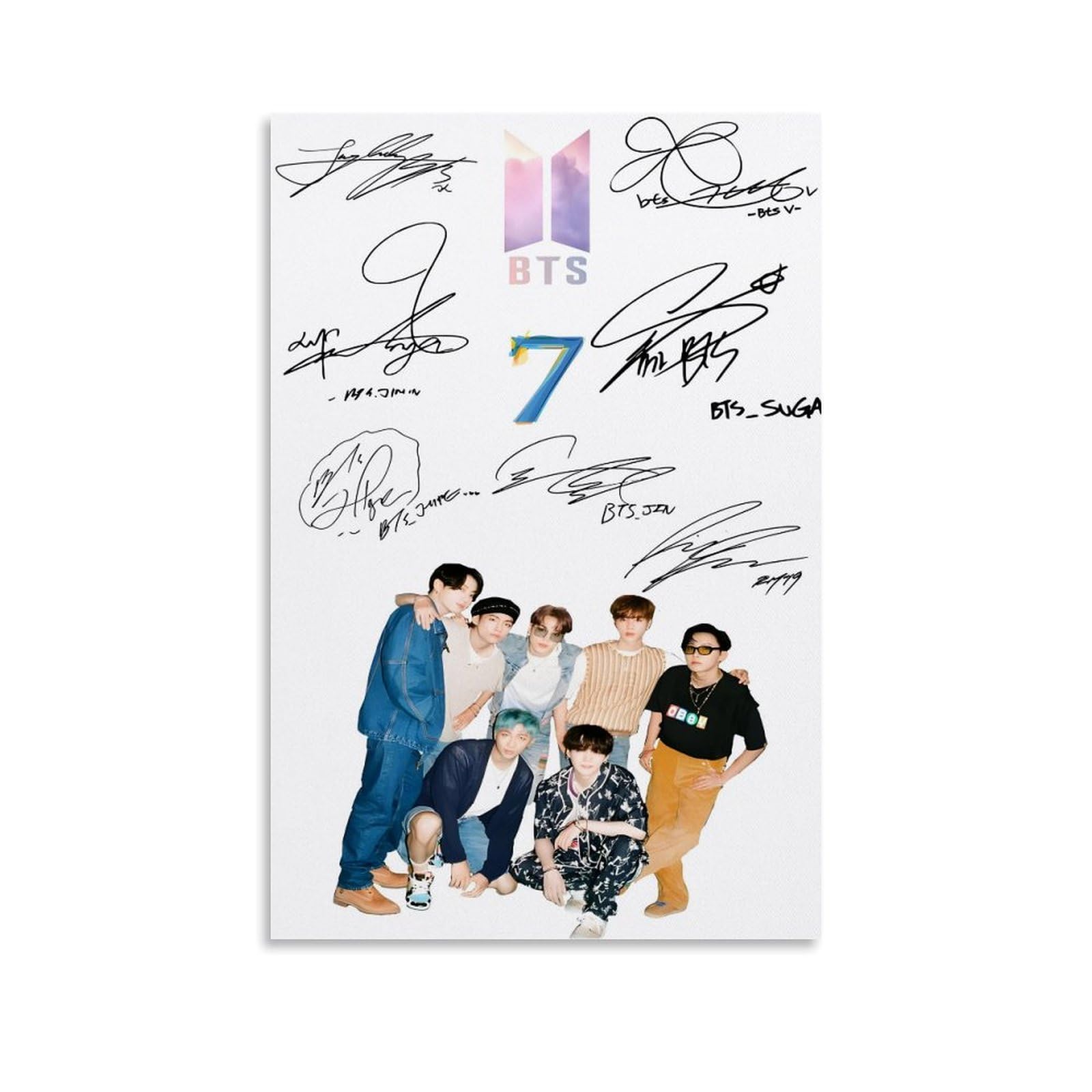 BTS.1 Wall Art Print Decorative BTS Youth Group Signature Picture