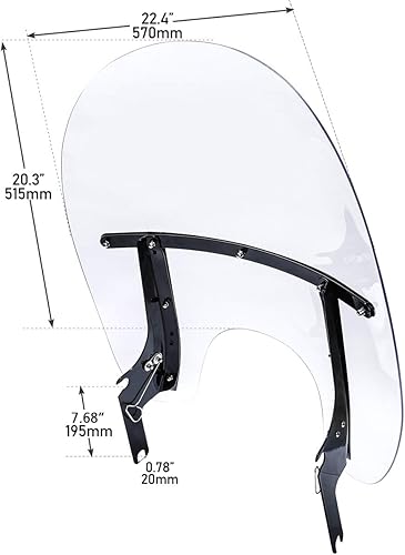 Miniatura 2 de XMT-Moto - Parabrisas transparente para modelos Harley Davidson Road King 1994 y posteriores. Modelos FLHRS 04-07 y 17 posteriores FLHRXS