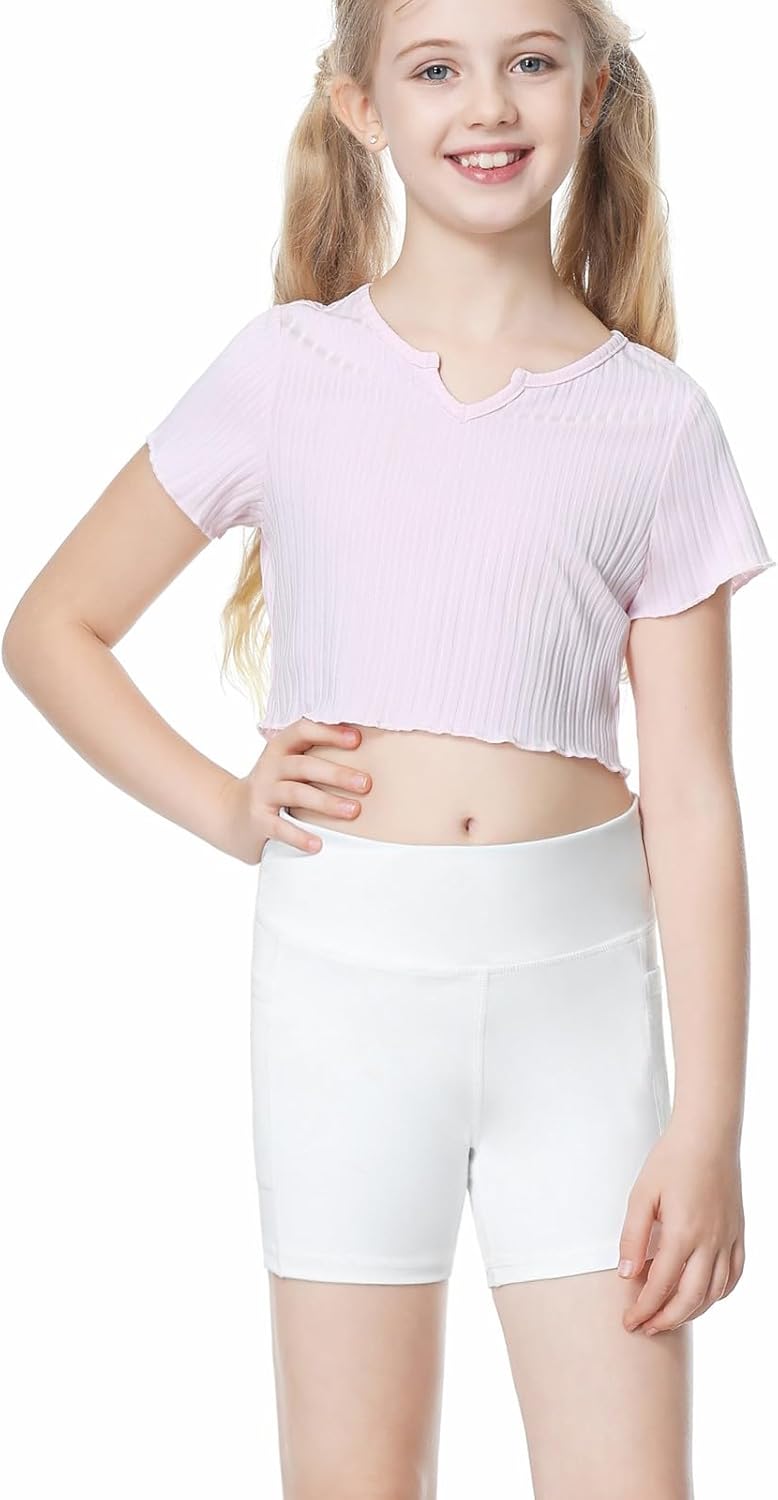 B&GCozy 3 Pack Girls Volleyball Shorts with Pockets Athletic Gymnastics Cheer Shorts - Image 3