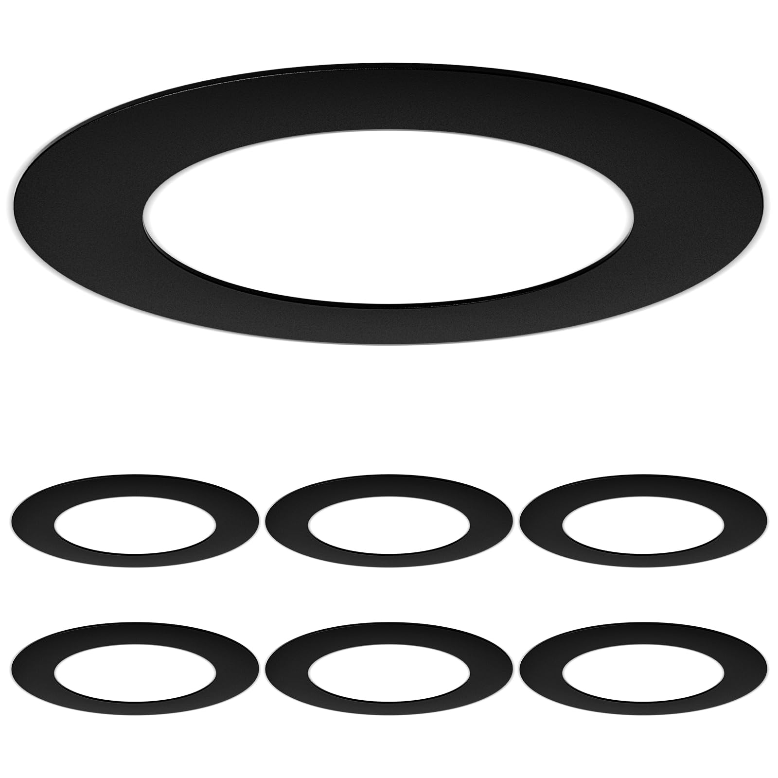 Amico Goof Rings for 6 Inch Recessed Lights, 6 Pack, Black