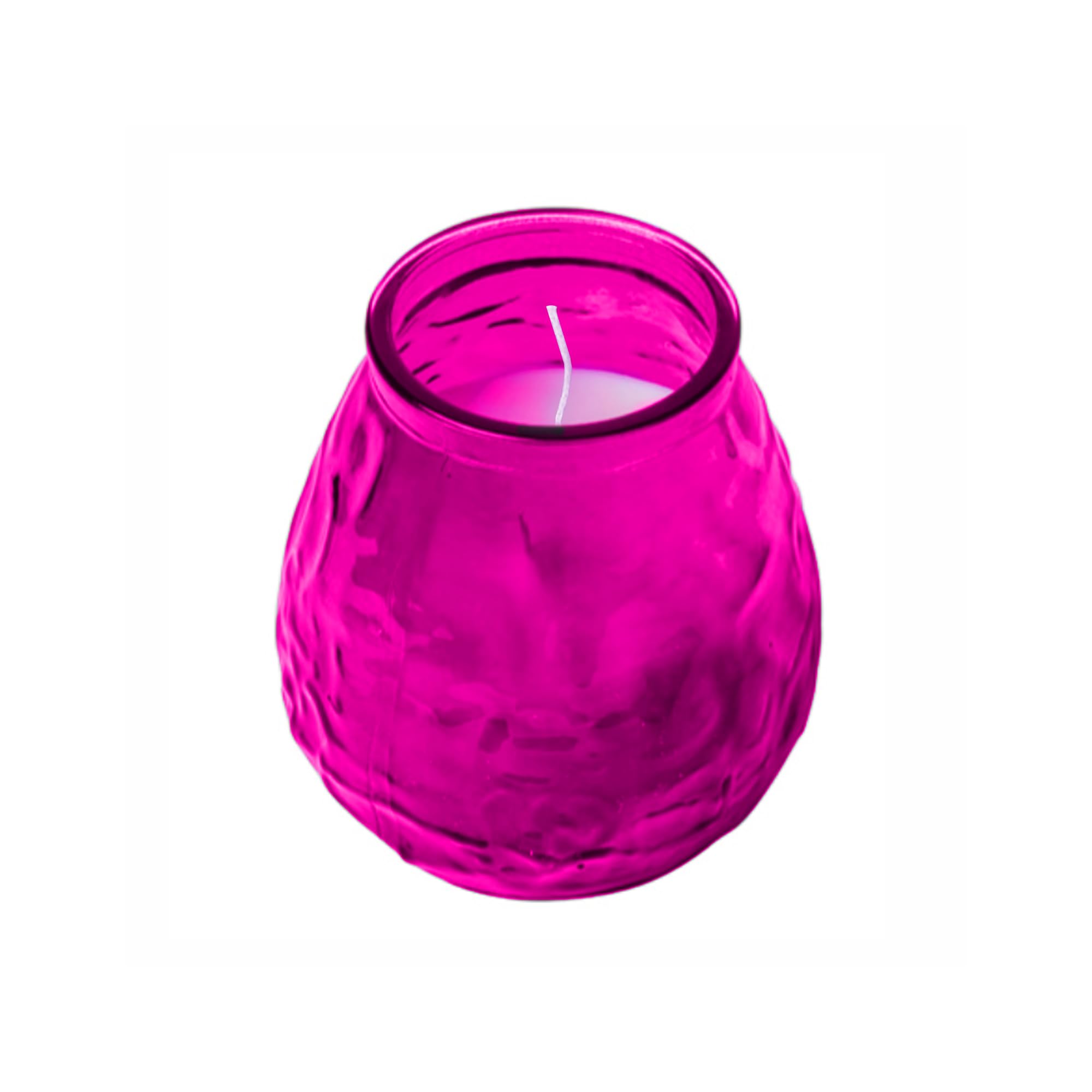 We Can Source It Ltd – 24 x Low Boy Glass Jar Candles with 70 Hour Burn Time – Fuchsia Pink Wax Jars for Home, Garden, Restaurant & Commercial Use – Lead-Free Cotton Wick