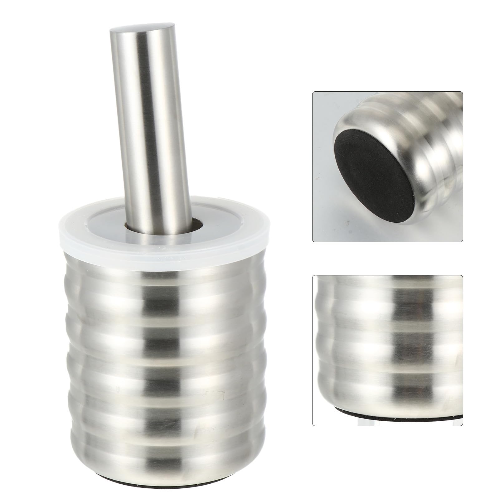 Edelstahl Knoblauchpresse aus 304 Edelstahl, Manuell Silber | Küchenknoblauchschneider, Ergonomisches Stößel Design, Tragbar und Leicht, 1 Satz