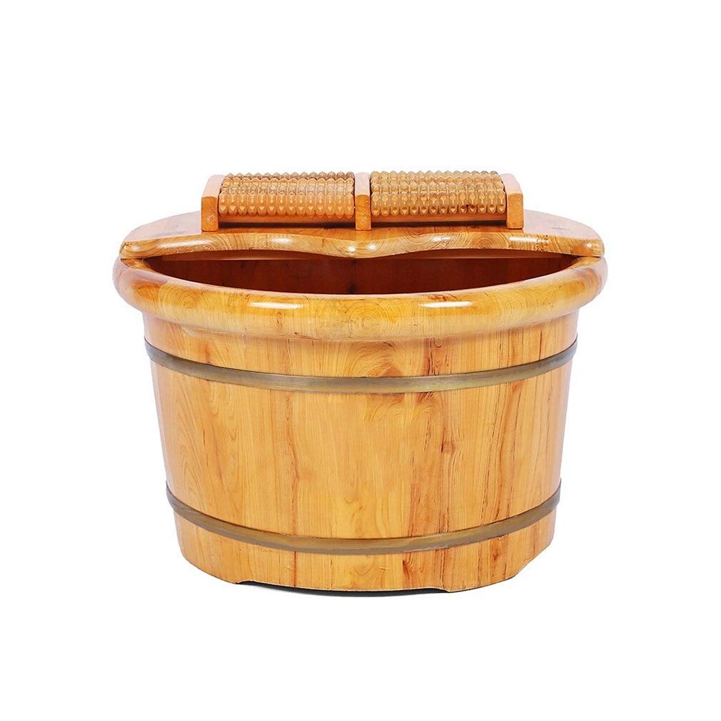 ZURBAQD Vaschetta per i Piedi, Secchio per Vasca per pediluvio, Massaggio, Spa, Sauna, Ammollo, Secchio per pediluvio in Legno Spa per pediluvi Lavabo per Uso Domestico Presente Warm as Ever