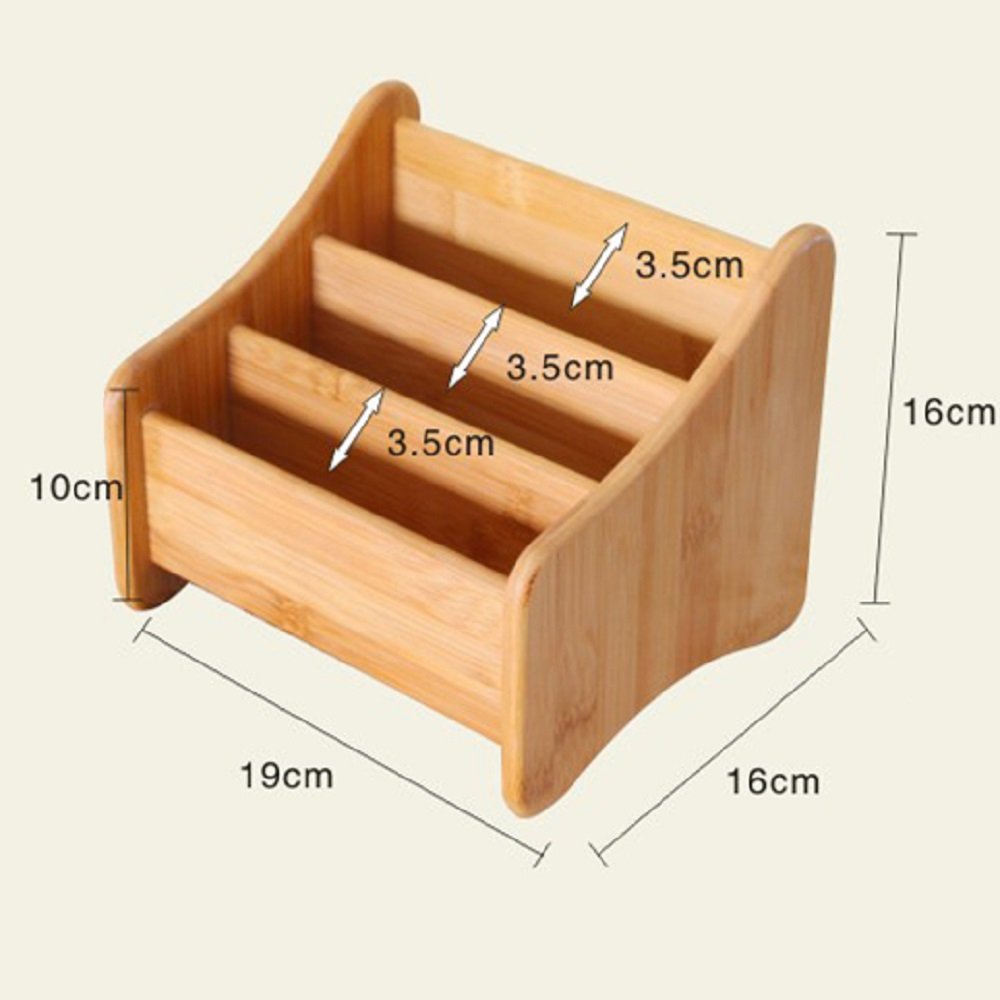 RoseFlower® Multifunzionale Organizzatore da Scrivania Porta Oggetti Organizer Tavolo con 3 Scomparti - Porta Telecomandi universale in Bambù per l' aria condizionata, telecomando TV, DVD #1