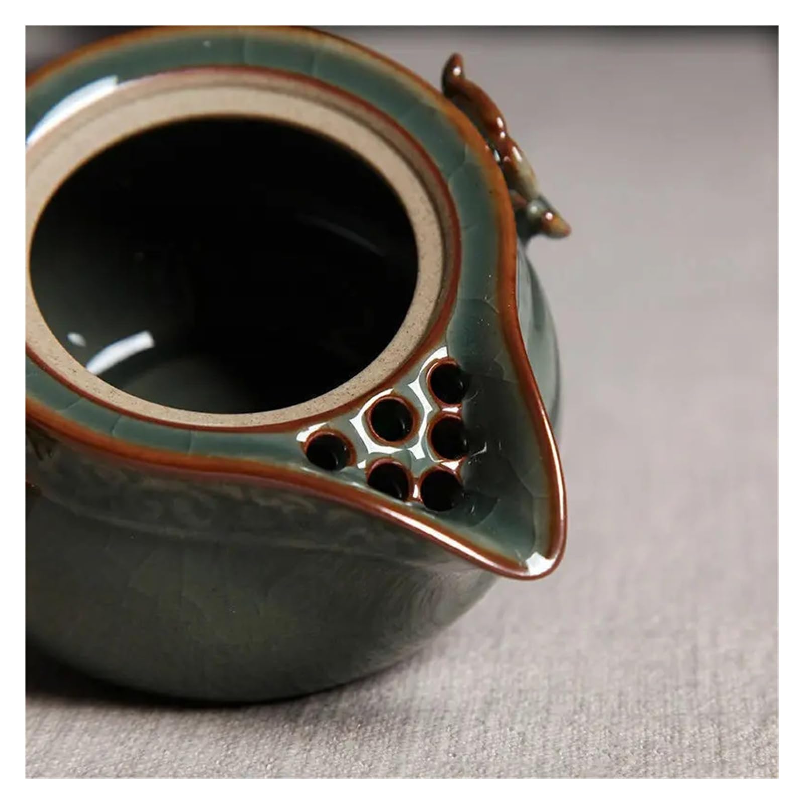 Juego de té portátil Longquan Celadon, olla con 2 tazas de té