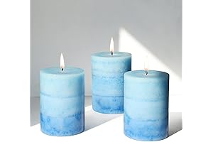 Pillar Candles Scented: Strong Ocean Scent & Long-Lasting Burn Time