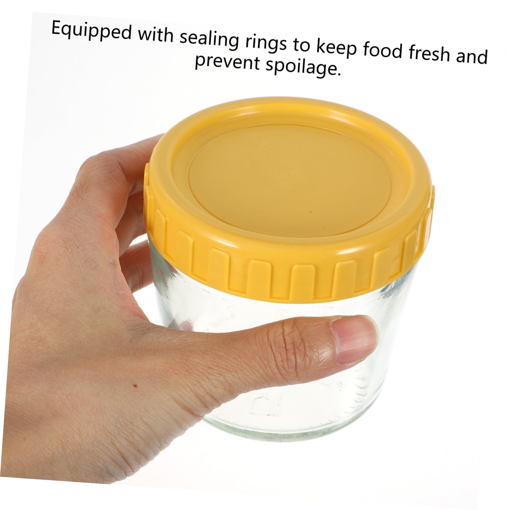 4 piezas Recipientes de Almacenamiento de Vidrio con Tapa y Apilables Tarros de Almacenamiento Reutilizables para Especias y Incluye Funda de Sellado