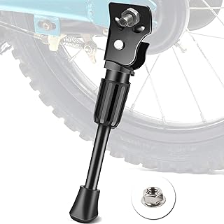 IPETRK Kickstand for Kids Bike 16 inch, Easy Install Rear Axle Mount Bike Kickstand for Boys & Girls Bike, Sturdy Aluminum Alloy Training Wheels Replacement with Non-Slip Foot (Black)