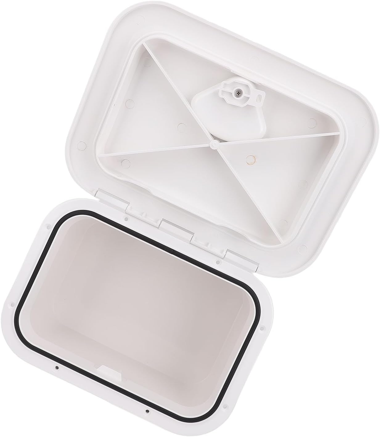 Marine Storage Box, 37.5 X 27 X 17.5cm, White, ABS Material, Yachts, Fishing Boats, Ships, Embedded Storage, Sealing Lid, Durable, for Bait, Gear, Tools