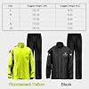 Lixada Men's Motorcycle Rain Suit Outdoor Reflective Waterproof Rain Jacket and Trousers Rainwear for Cycling Camping Hiking