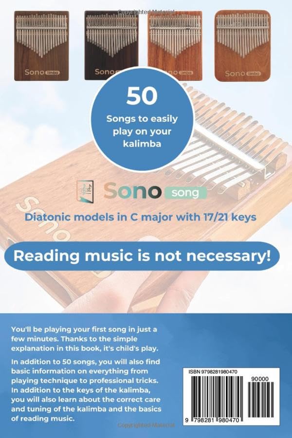 Kalimba music book - 50 classic songs - reading music not necessary: For diatonic Kalimbas in C major with 17/21 keys - playing by numbers with the kalimba image 3