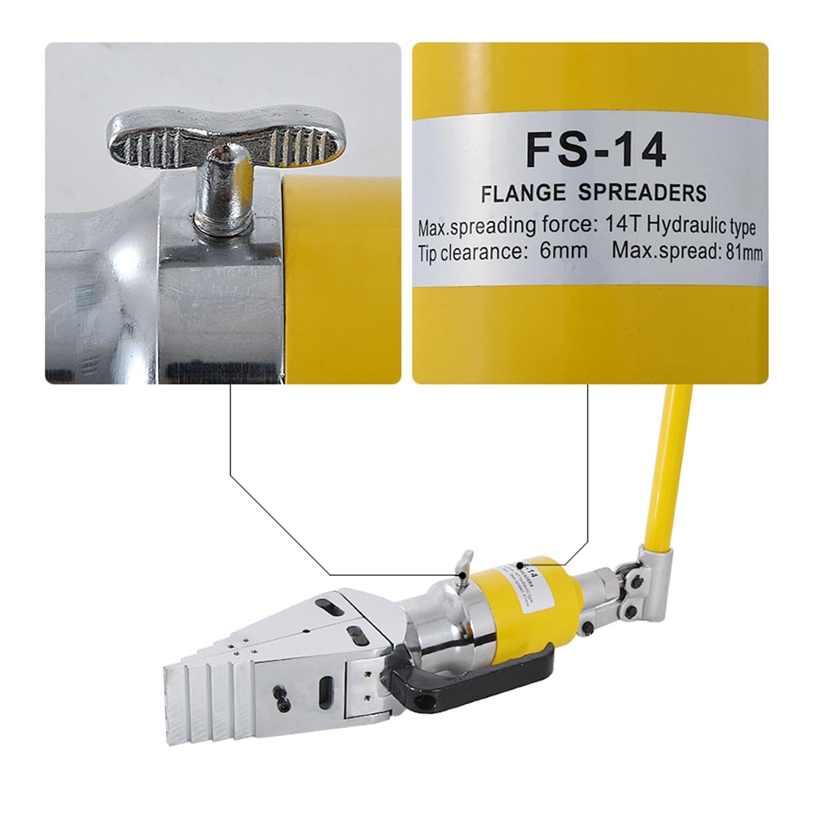 1 szt. Zintegrowane kołnierze Rozdzielacz rozdzielacza Ręczny hydrauliczny separator kołnierzy 14T 81MM