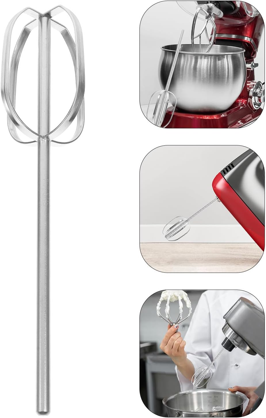 Handheld Whisk Mixer Replacement Beaters Stainless Steel for Baking