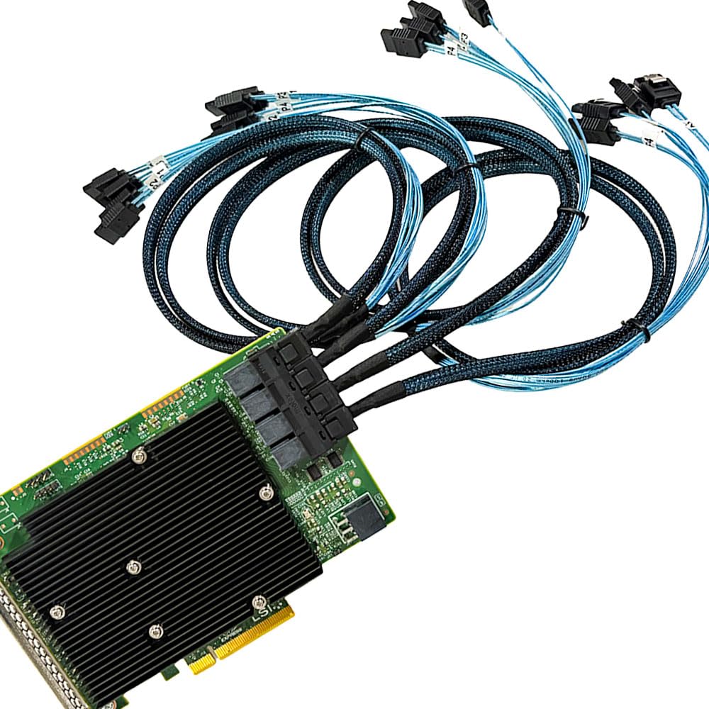 Carte SAS HBA LSI 9300-16i Mode IT PCIe SATA 16 Ports 12Gbps PCIe 3.0 x8 SFF-8643 ZFS TrueNAS unRAID