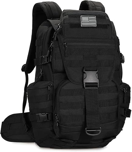 Miniatura 12 de Mochila de 100L para Camping y Senderismo, Mochila Táctica Militar Molle, Mochila Impermeable y Ligera para Senderismo, Caqui-c, Grande