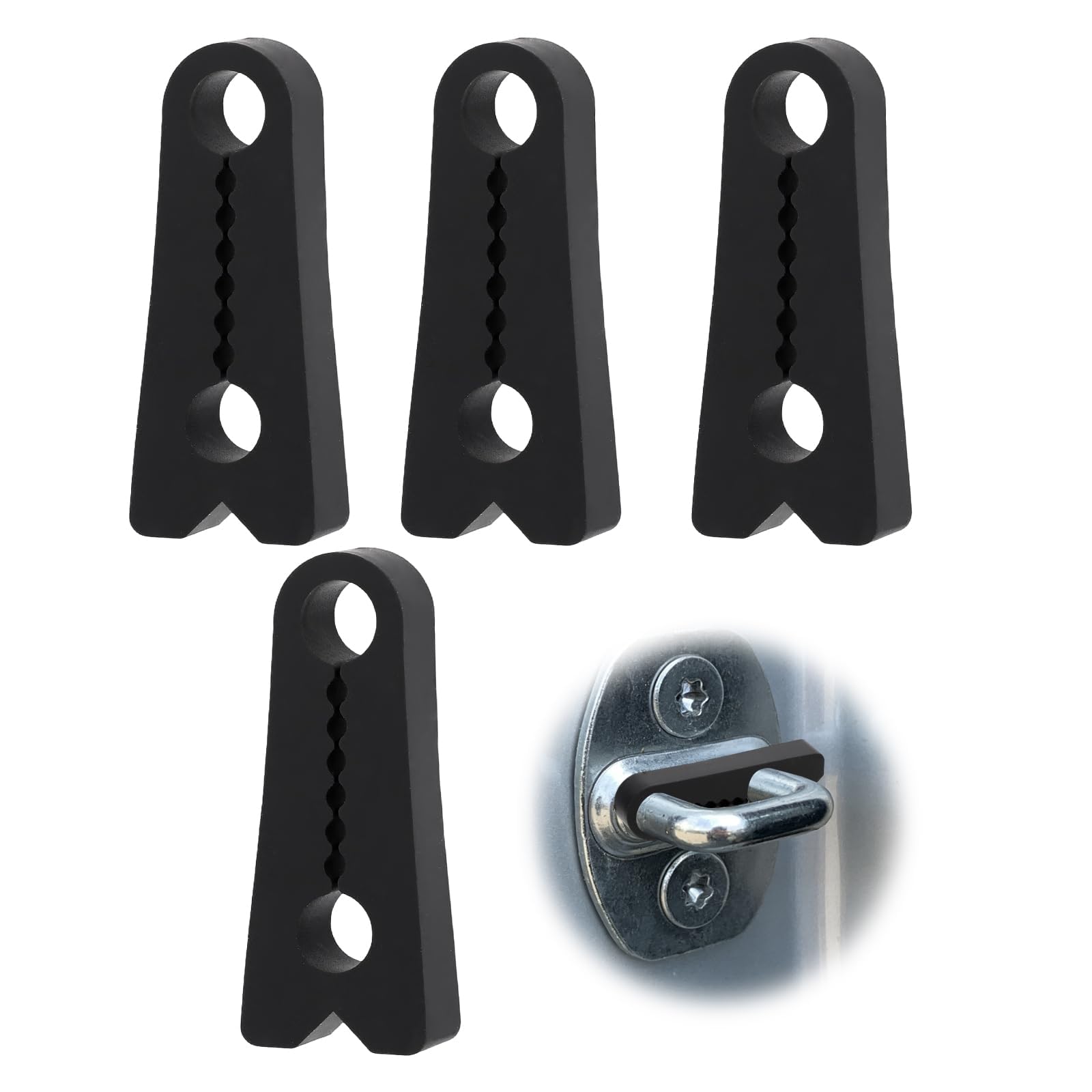 QIZUN 4 Pcs Car Door Shock Absorber Buffer Damper Suitable for MG MG4 EV XPower 2023 2024, Door Lock Latches Protector Silicone Soft Silent Sealing Gasket