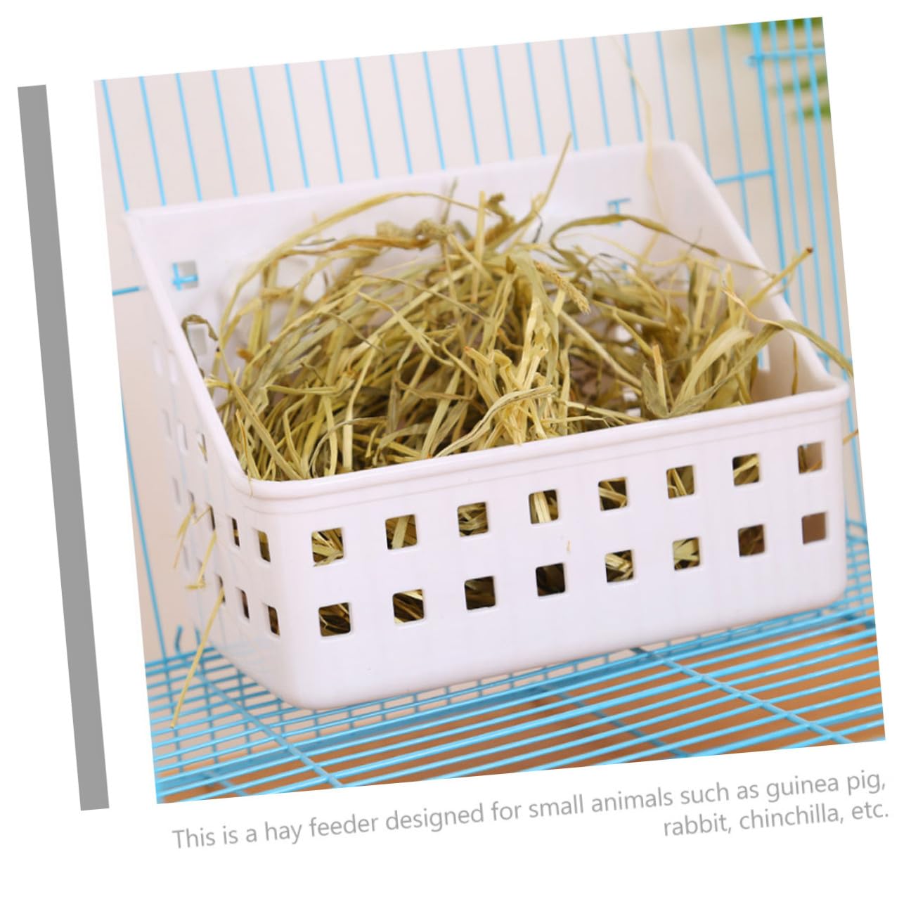 Artibetter Râteliers à Lapins en Plastique Blanc 2 Pièces, Supports à Lapins Lavables pour Cage d'animaux, Maintient Le Foin Propre et Minimise Le Gaspillage