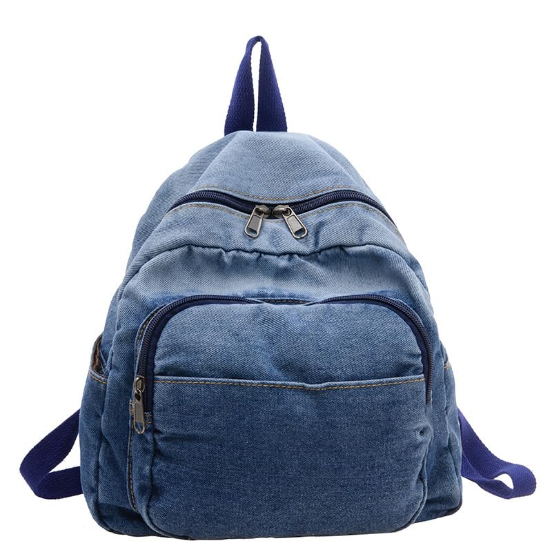 Image of MaxxCloud Vintage Denim Laptop Backpack Casual Canvas Daypack Handbag Purse Lightweight Rucksack Shoulder Bag