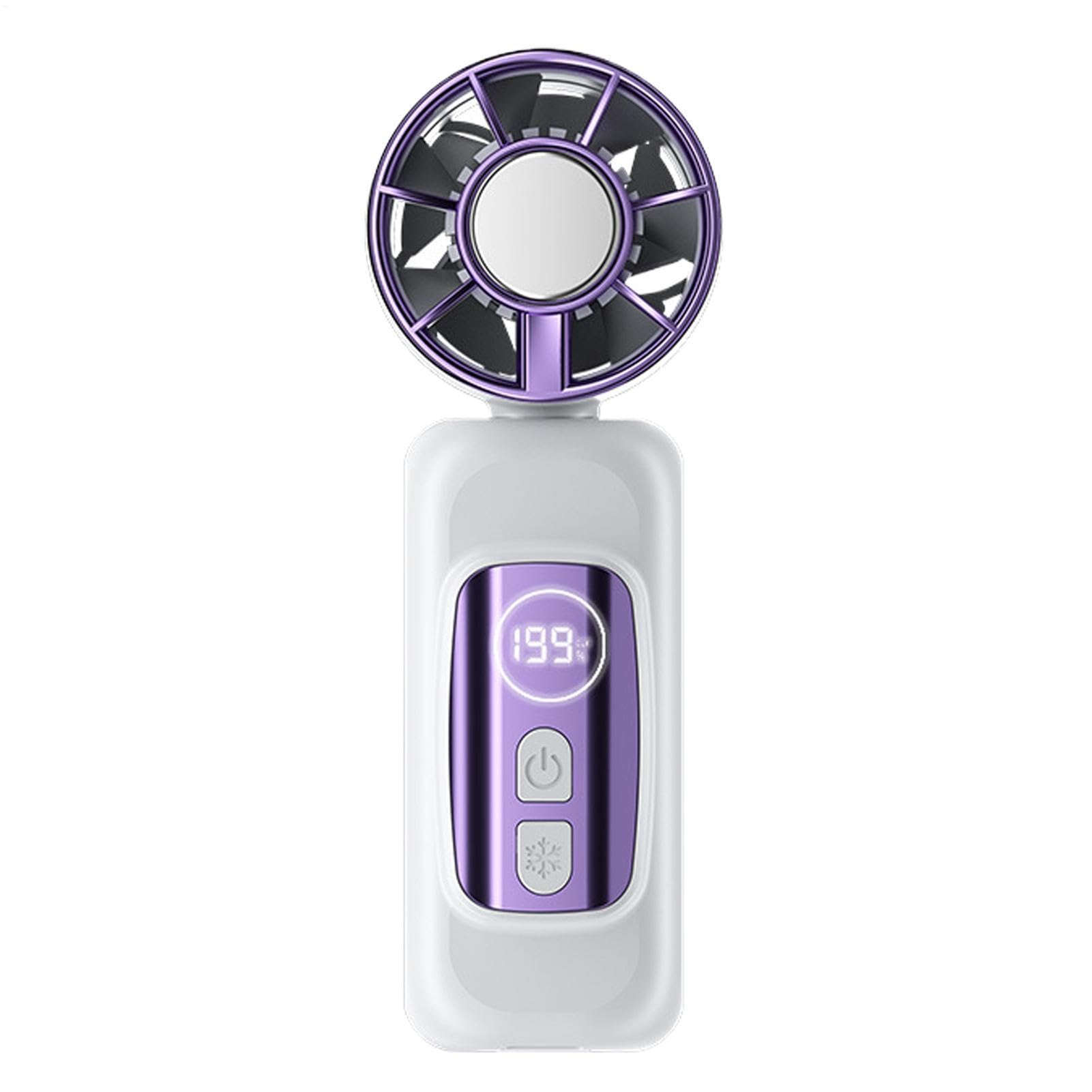 Ventilador con clip recargable por USB, miniturbina portátil de 5 marchas con pantalla de batería