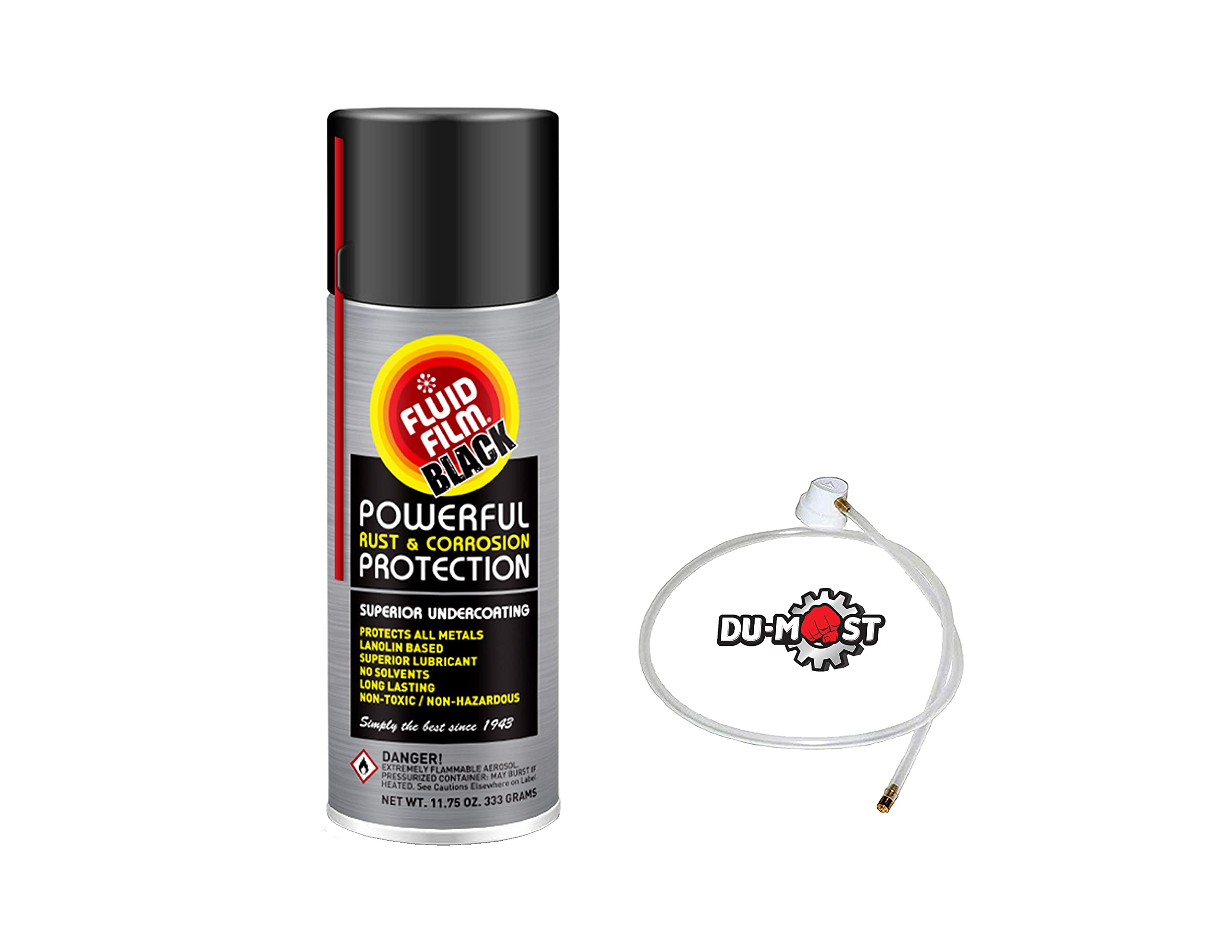 Fluid Film Black (6 Aerosol Cans) with DUMost 2' Extension Hose