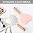 YEAKE Hand Held Mirror with Handle for Makeup,Small Cute Wood Hand Mirror for Shaving with Hole Hanging Single-Sided Portable Travel Vanity Mirror for Men&Women(Heart,Pink,1Pack)