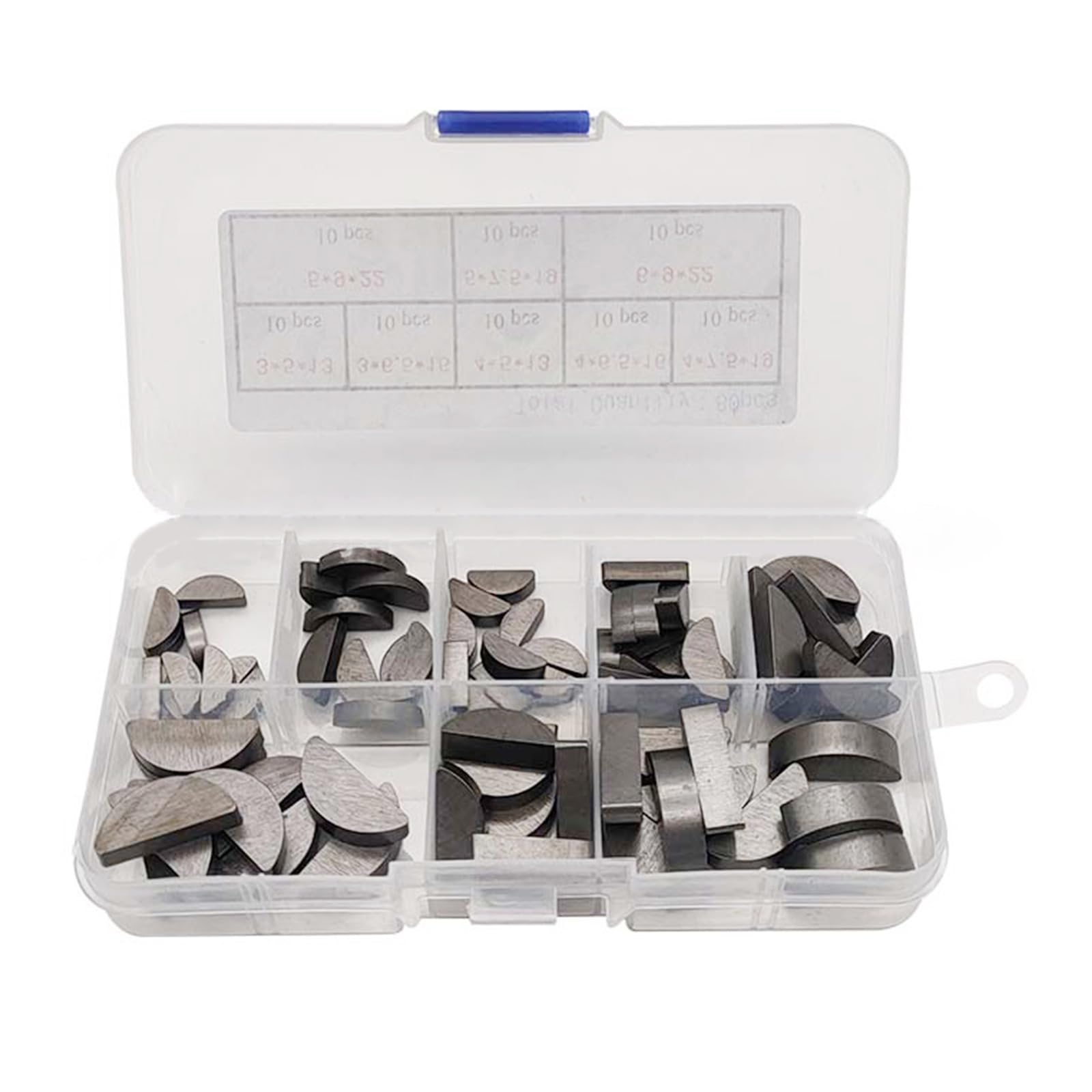 Yazhuq 80Pcs Assorted Carbon Steel Woodruff Keys set Comprehensive Woodruff Assortment for Flywheels Pulleys Crankshaft Too