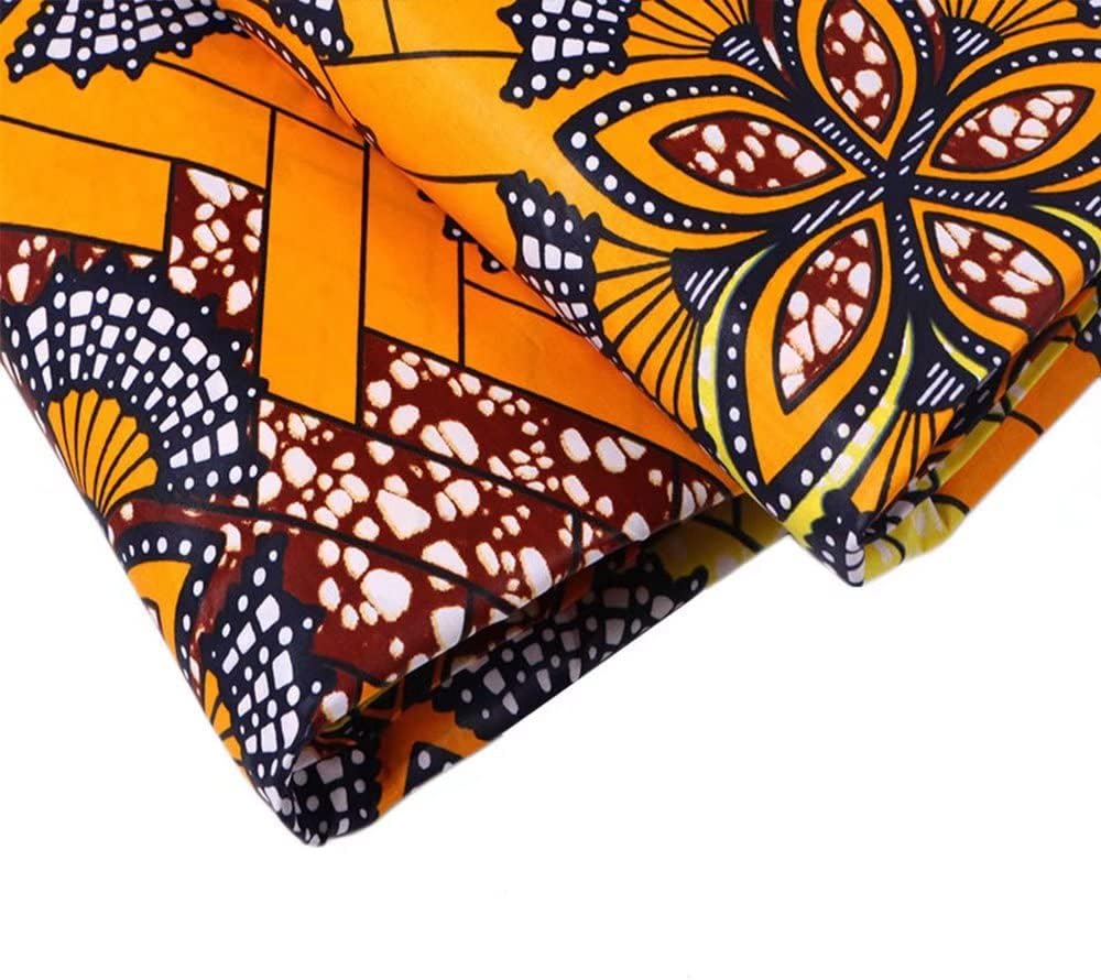 HollandaisWax African Fabric 6 Yard Printed Wax Cloth African Ankara Fabric for Party Dress 1206