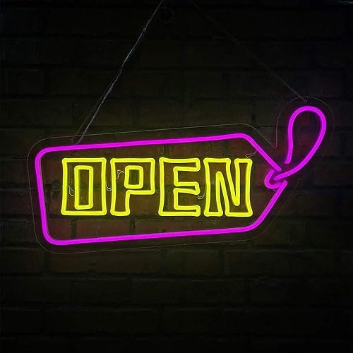 Miniatura 10 de Letrero de neón abierto, luces de neón, letrero abierto LED, letreros de neón decorativos 3D para negocios, tiendas, bares, restaurantes, fiestas,