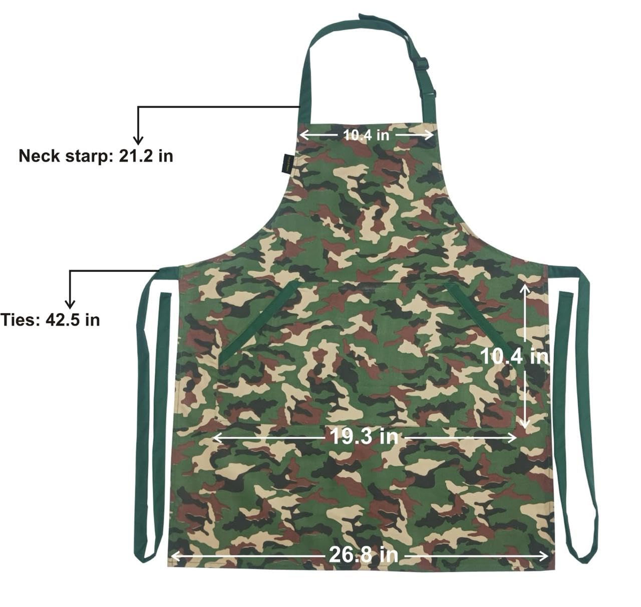 Khoji & Meeni Unisex Aprons with 2 Pockets, Men & Women Aprons for Home Kitchen & Restaurant, Adjustable Neck Strap - Image 2