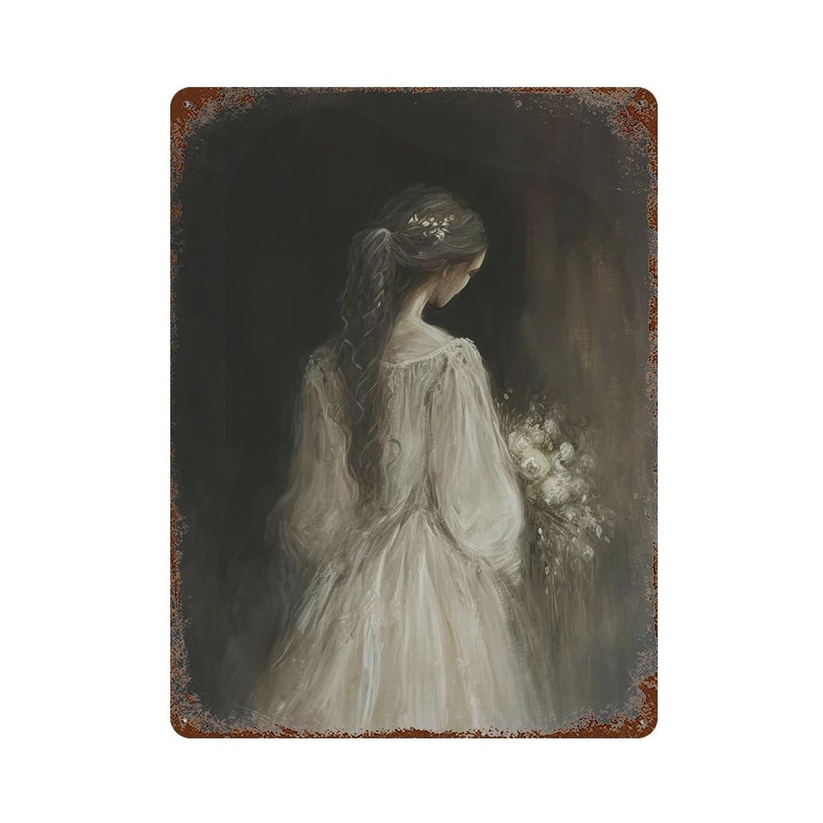 xiaoxiaoshen Antique Woman Portrait Vintage Painting Wall Decor Art Metal Tin Poster Modern Home Decor Art Home Bar Shop Decorations Vintage Sign 40x30cm