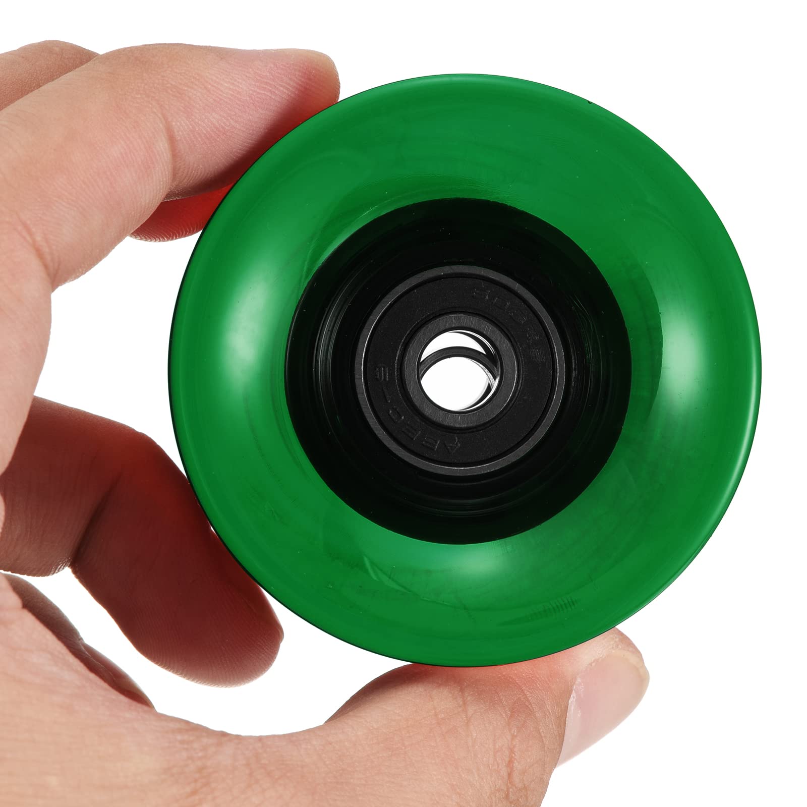 PATIKIL Lot de 4 roues de rechange pour longboard de 60 mm avec roulements ABEC-9, pour skateboards, cruiser, 80 A, vert clair, noir