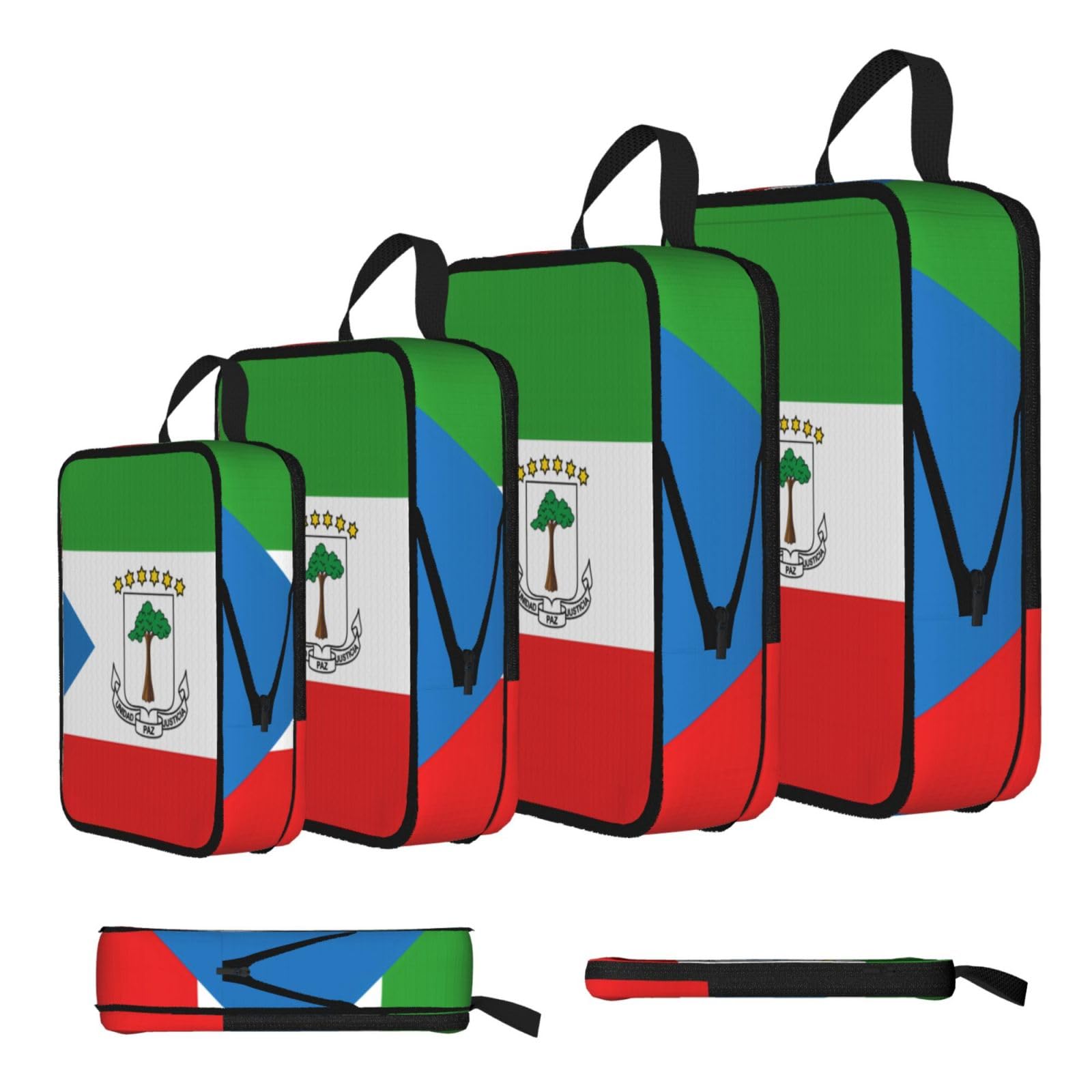 Sxzvvbn Black Flag Of Equatorial Guinea Compression Packing Cubes 4 Piece Set