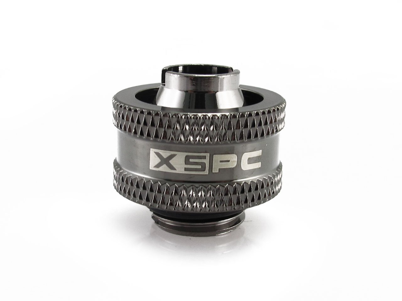 XSPC G1/4" to 3/8" ID, 5/8" OD Compression Fitting V2 for Soft Tubing, Black Chrome, 4-pack