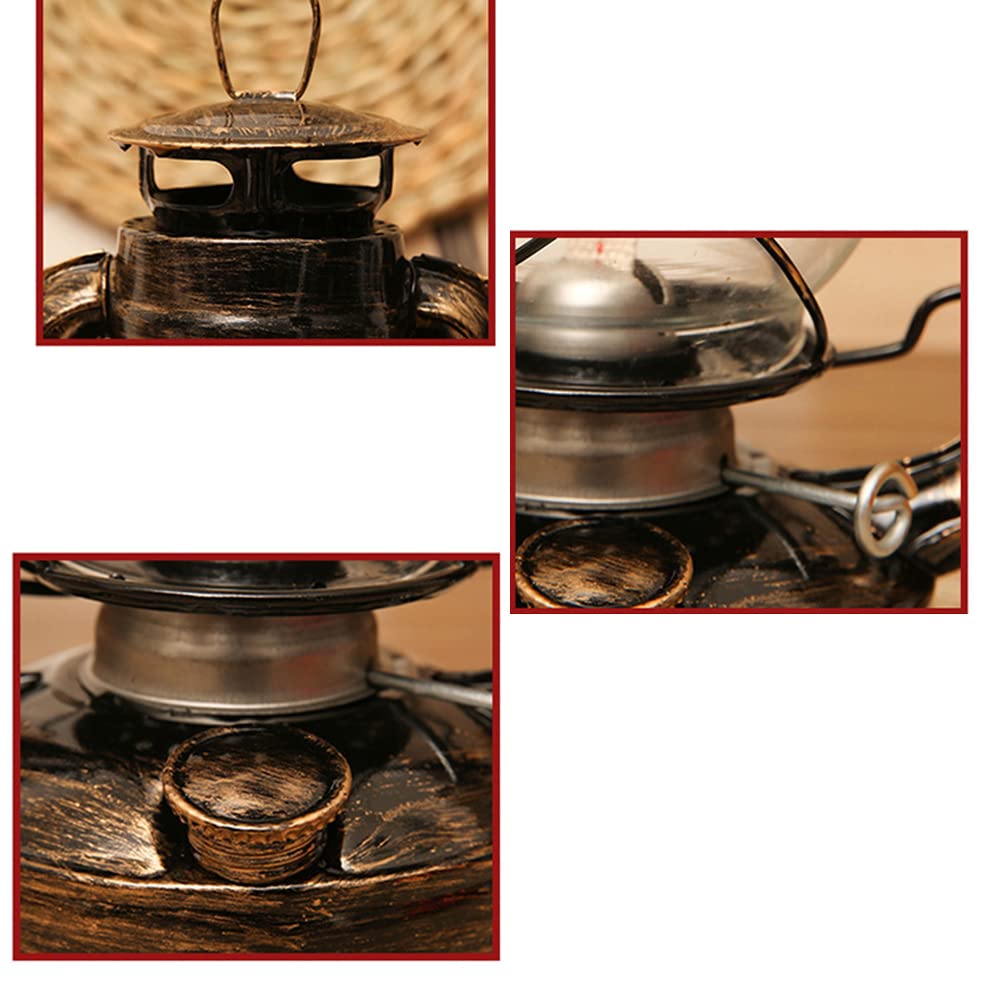 Lanterne Tempête Vintage 30 cm - Lampe à Huile Rétro - Kérosène Classique - Table pour Maison, Jardin, Camping - Citronnelle - Bronze