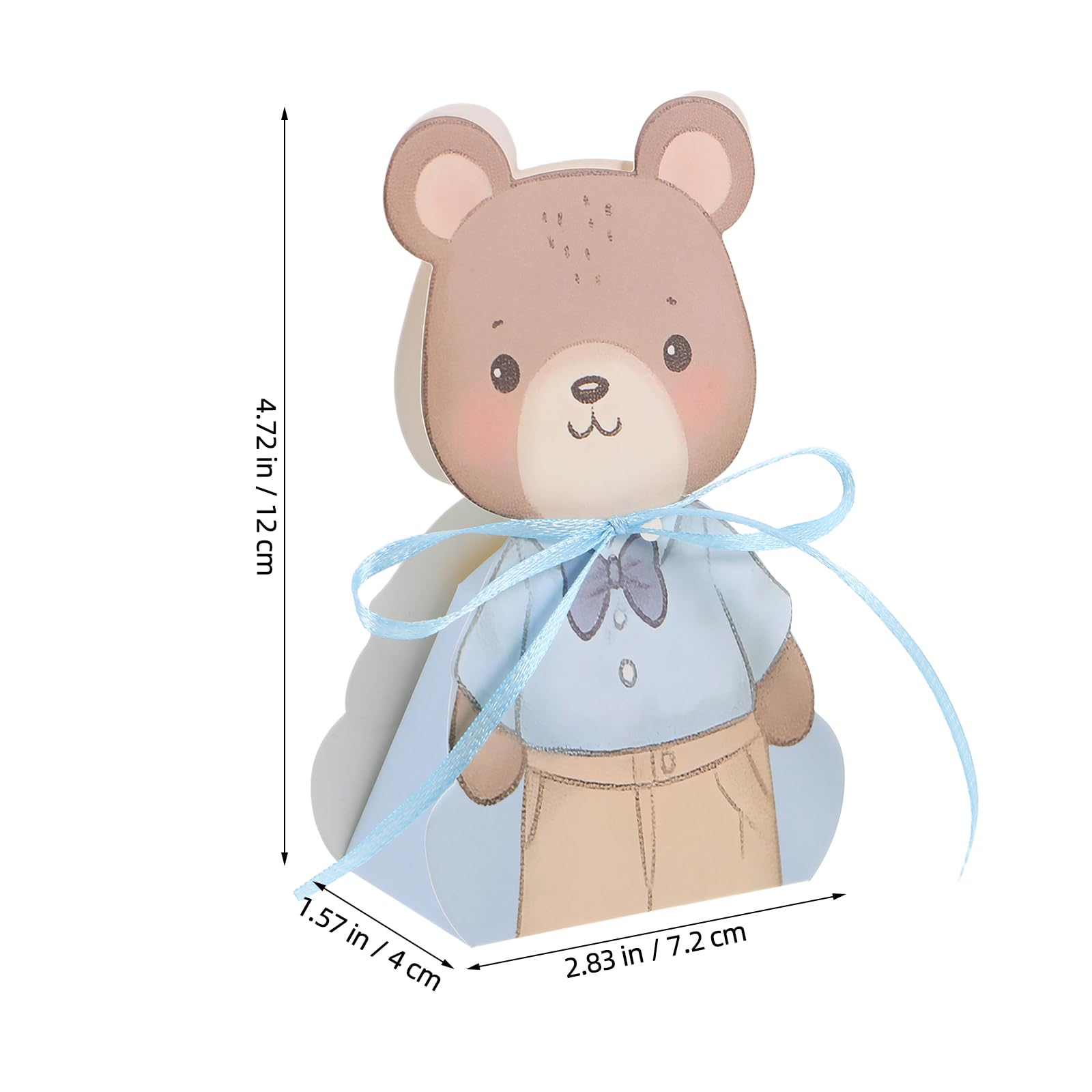 Cajas de Obsequio para Bebés Shower 50 Unidades Mini Cajas Plegables de Papel Diseño de Oso Azul para Centros de Mesa y Dulces en Fiestas de Primer Cumpleaños