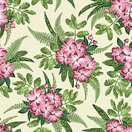 Papier peint fleurs tropicales pour masquer les défauts d'un meuble