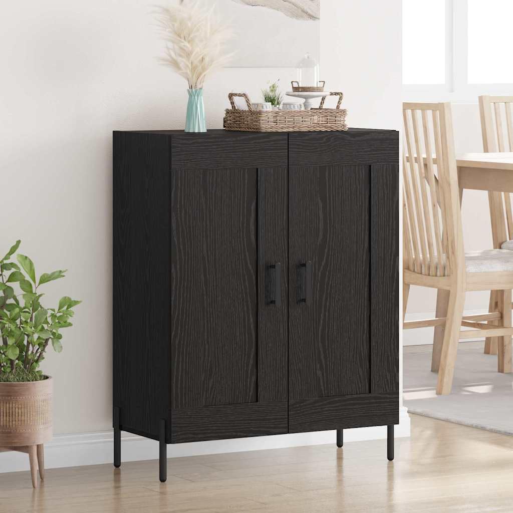 Aparador negro de madera compuesta moderna para almacenamiento de pasillo